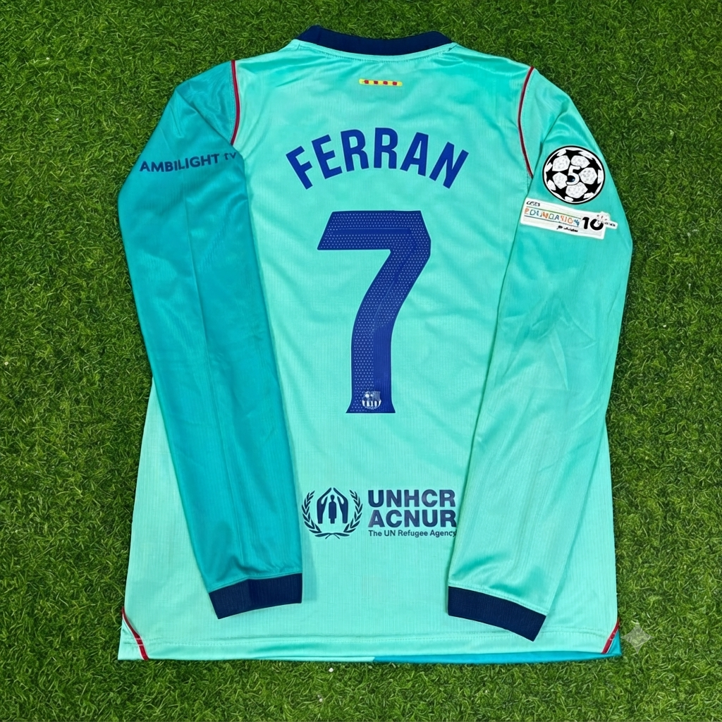 Ferran Torres #7 Barcelona 2027 New Season Long Sleeve Jersey Trikot Maillot Soccer Shirt