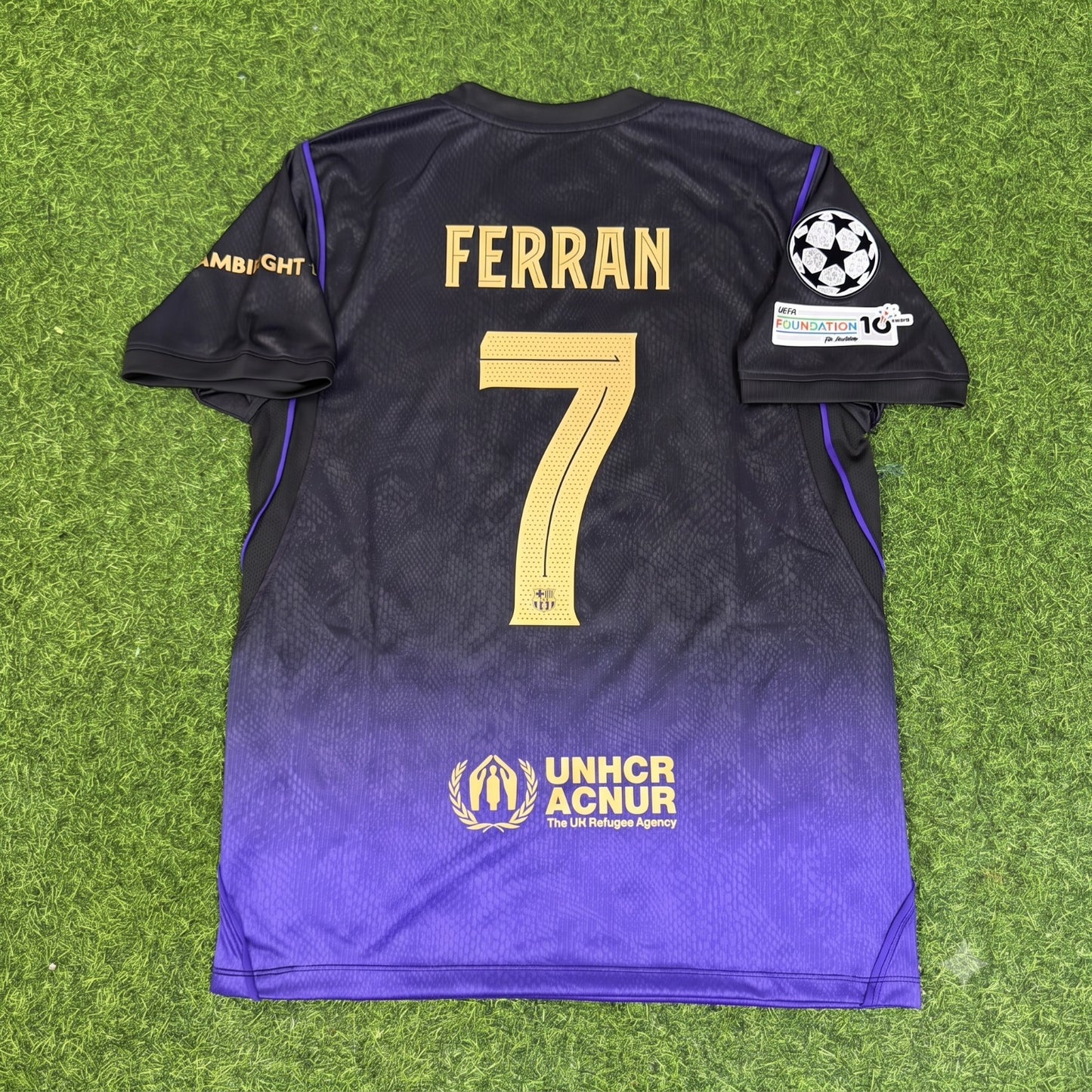 Ferran Torres #7 Barcelona 2027 Champions League Patch New Season Away Jersey Trikot Maillot Soccer Shirt
