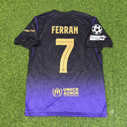 Ferran Torres #7 Barcelona 2027 Champions League Patch New Season Away Jersey Trikot Maillot Soccer Shirt