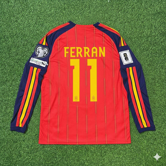 Ferran Torres Spain 2026 World Cup Home Long Sleeve Jersey Trikot Maillot