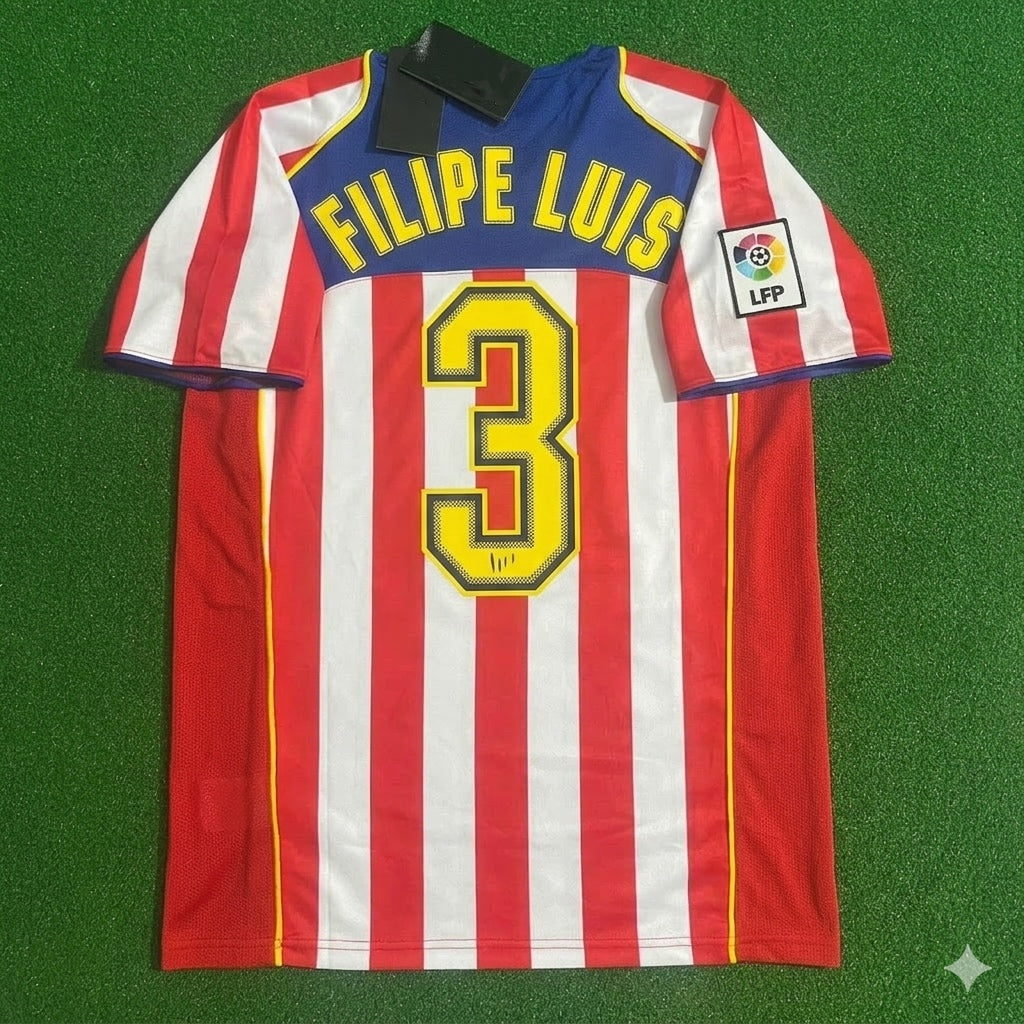 Filipe Luis #3 Atletico Madrid SpiderMan Retro Football Jersey