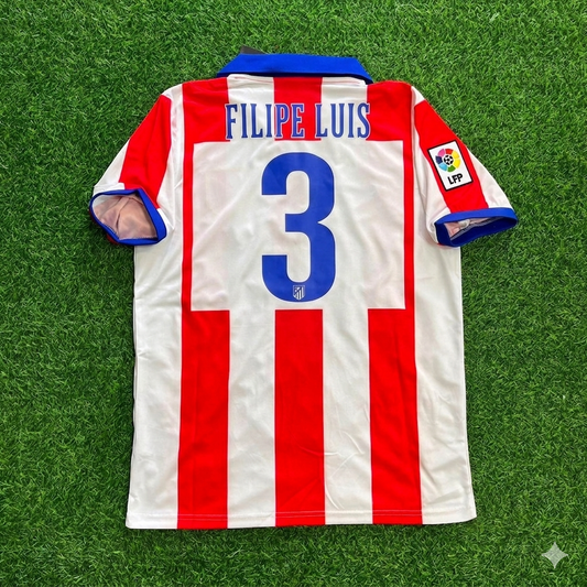 Filipe Luis 3 Atlético Madrid Home 2014/15 Retro Kit Trikot Jersey Maillot Soccer Shirt