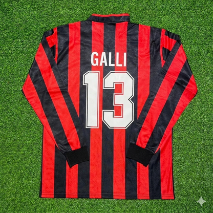 Filippo Galli #13 AC Milan 1989-1990 Retro Long Sleeve Football Jersey