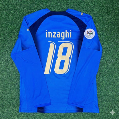 Filippo Inzaghi #18 Italien 2006 WM-Finale Langarm Retro Trikot Maillot Trikot Maglia Fußballtrikot