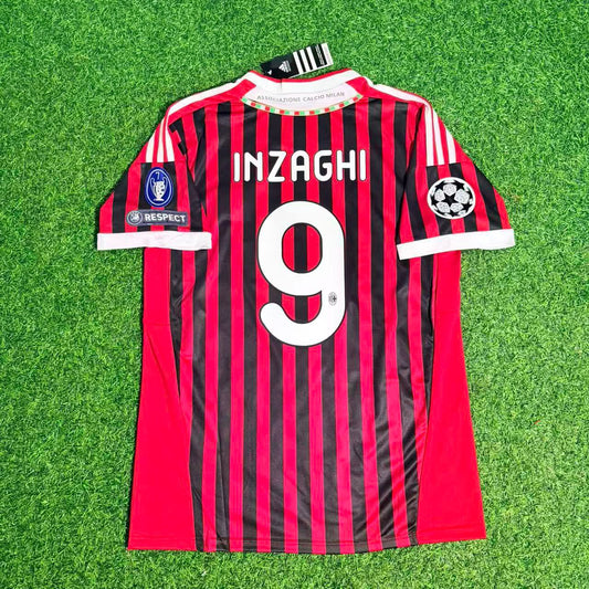 Filippo Inzaghi 9 - AC Milan Home 2011/12 Retro Kit Jersey Maillot Trikot Soccer Shirt