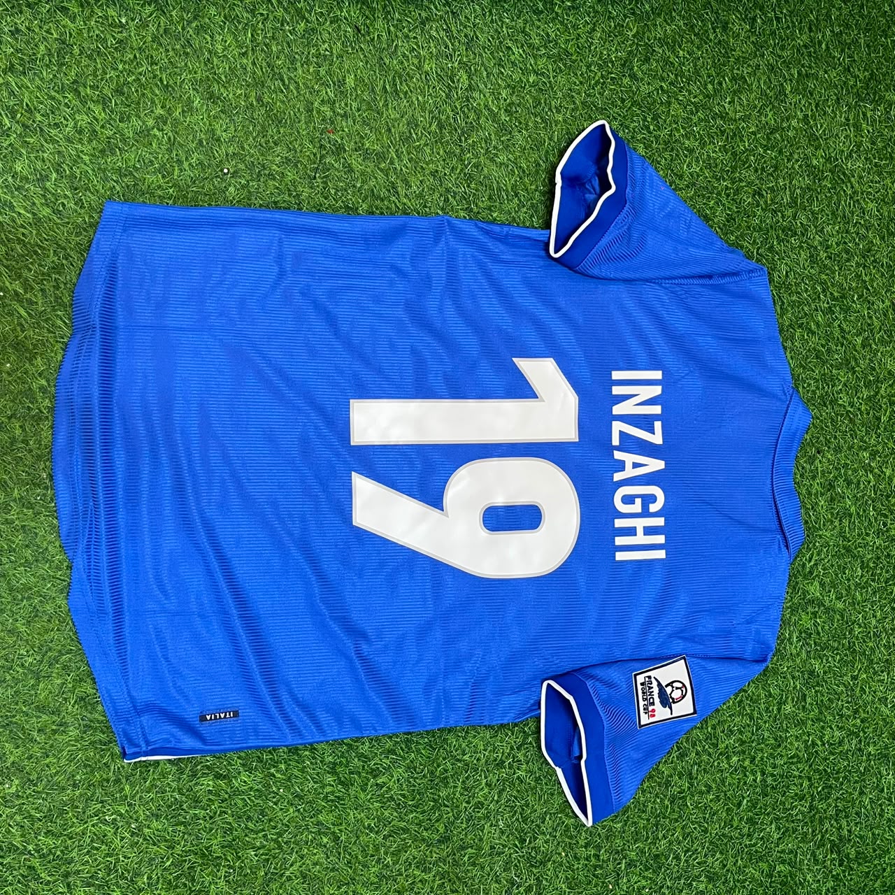 Filippo Inzaghi Italy 1998 World Cup Home Blue Retro Football Jersey