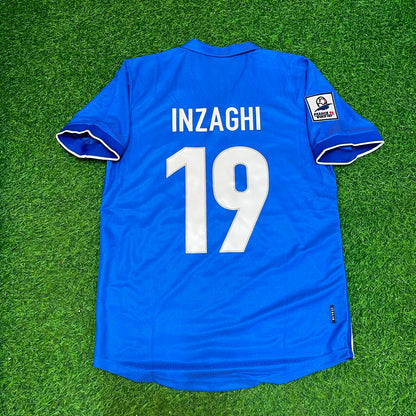 Filippo Inzaghi Italy 1998 World Cup Home Blue Retro Football Jersey