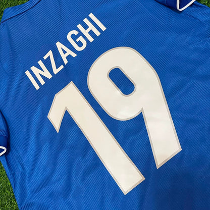 Filippo Inzaghi Italy 1998 World Cup Home Blue Retro Football Jersey