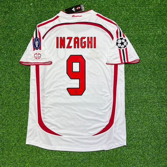 Filippo Inzaghi Milan 2007 Final White Retro Soccer Jersey Trikot Soccer Shirt