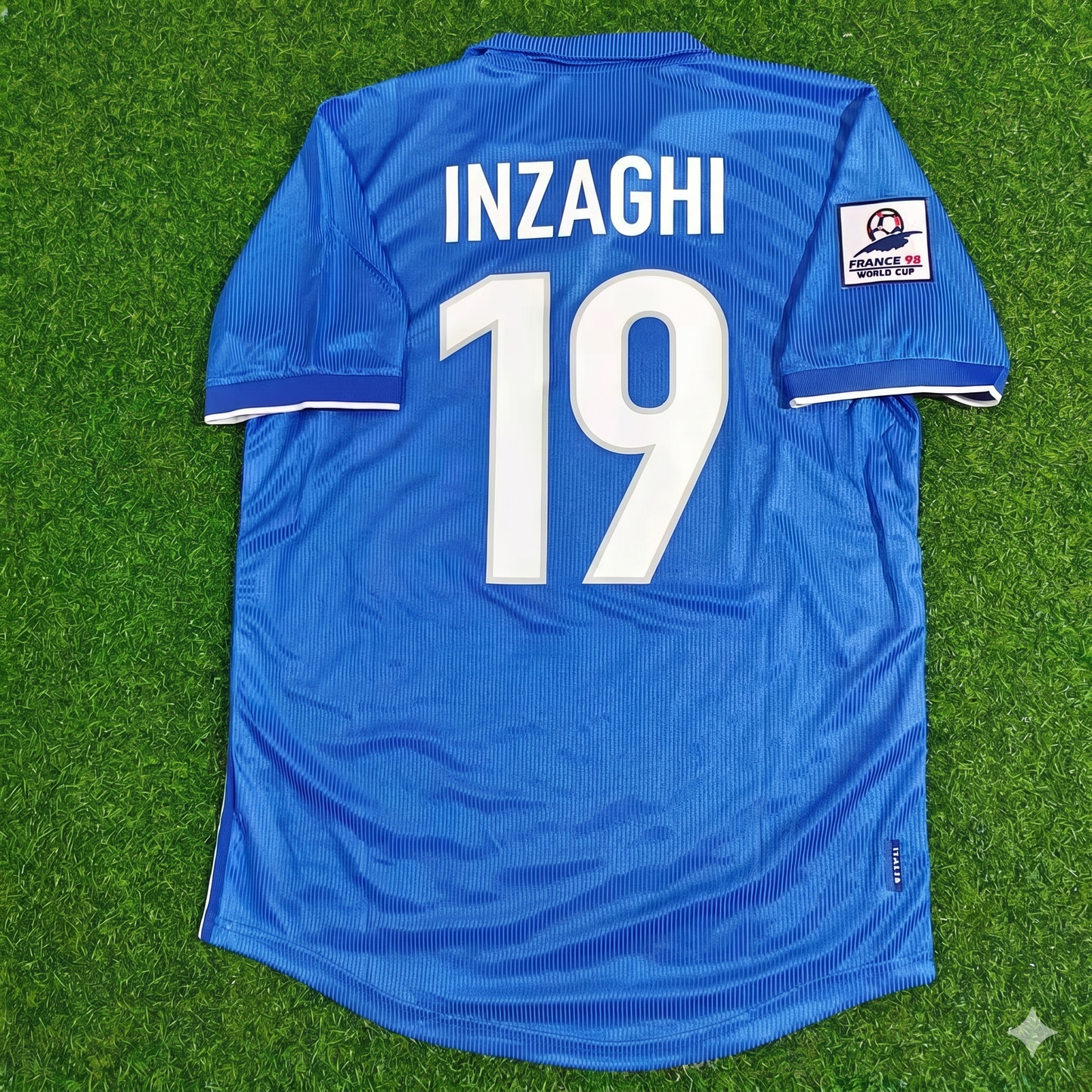 Filippo Inzaghi Italy 1998 World Cup Home Blue Retro Football Jersey