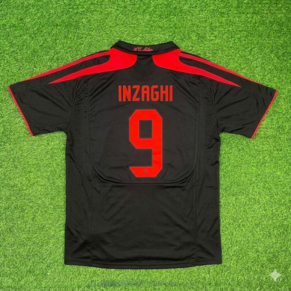 Filippo Inzaghi AC Milan 2007-2008 Black Retro Third Football Jersey