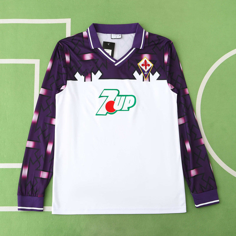 Fiorentina 1992/1993 Away Long Sleeve Retro Football Jersey Trikot Maillot