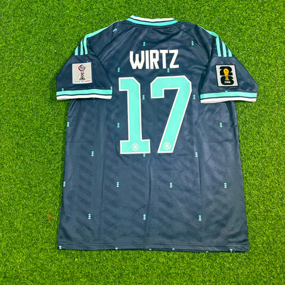 Dark blue sports jersey with 'Wirtz' and number '17' on a grass background