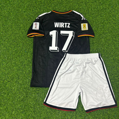 Florian Wirtz #17 Germany 2026 World Cup Kids Black Style Football Jersey
