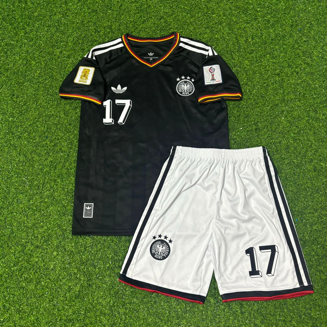 Florian Wirtz #17 Germany 2026 World Cup Kids Black Style Football Jersey