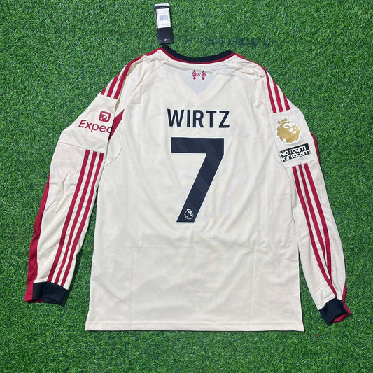 Florian Wirtz Liverpool 2025 New Season Away Long Sleeve Football Jersey Kit