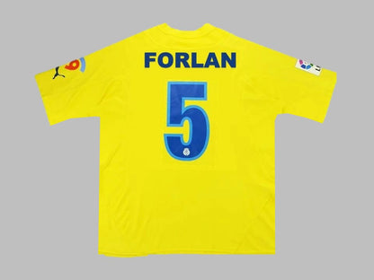 Diego Forlan 5 – Villarreal 2009–2010 Retro Home Kit Jersey – | Trikot | Maillot Soccer Shirt