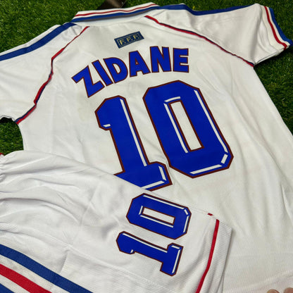France 1998 Away Zidane Kids Kit – Kit Jersey for Children – | KinderTrikot | Maillot Enfant Personnalisable