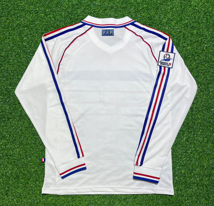 France 1998 World Cup White Away Long Sleeve Retro Jersey