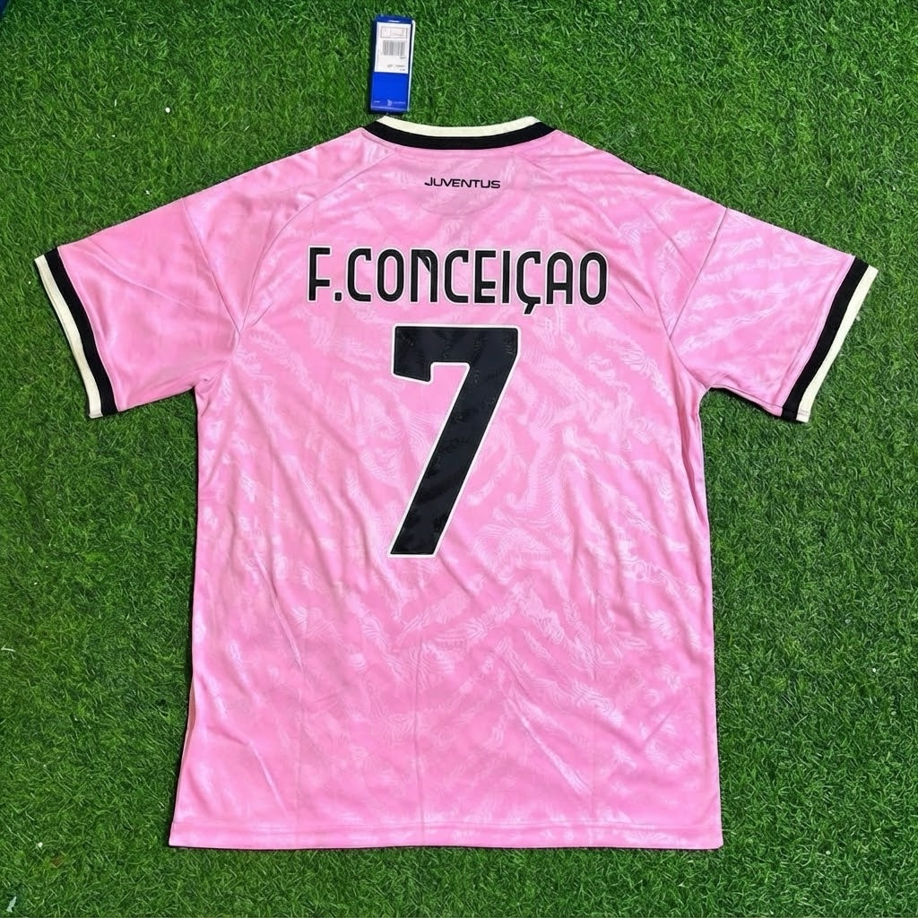 Francisco Conceição #7 Juventus 2026/2027 New Season Away Pink Football Jersey
