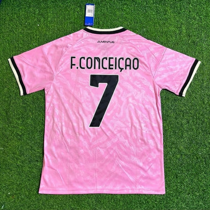 Francisco Conceição #7 Juventus 2026/2027 New Season Away Pink Football Jersey