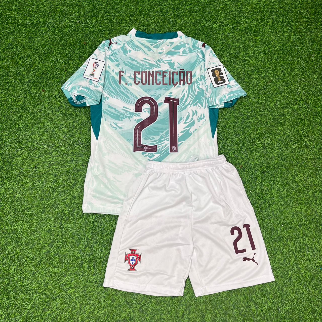 Francisco Conceicao Portugal 2026 World Cup Kids Away Football Jersey