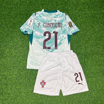 Francisco Conceicao Portugal 2026 World Cup Kids Away Football Jersey