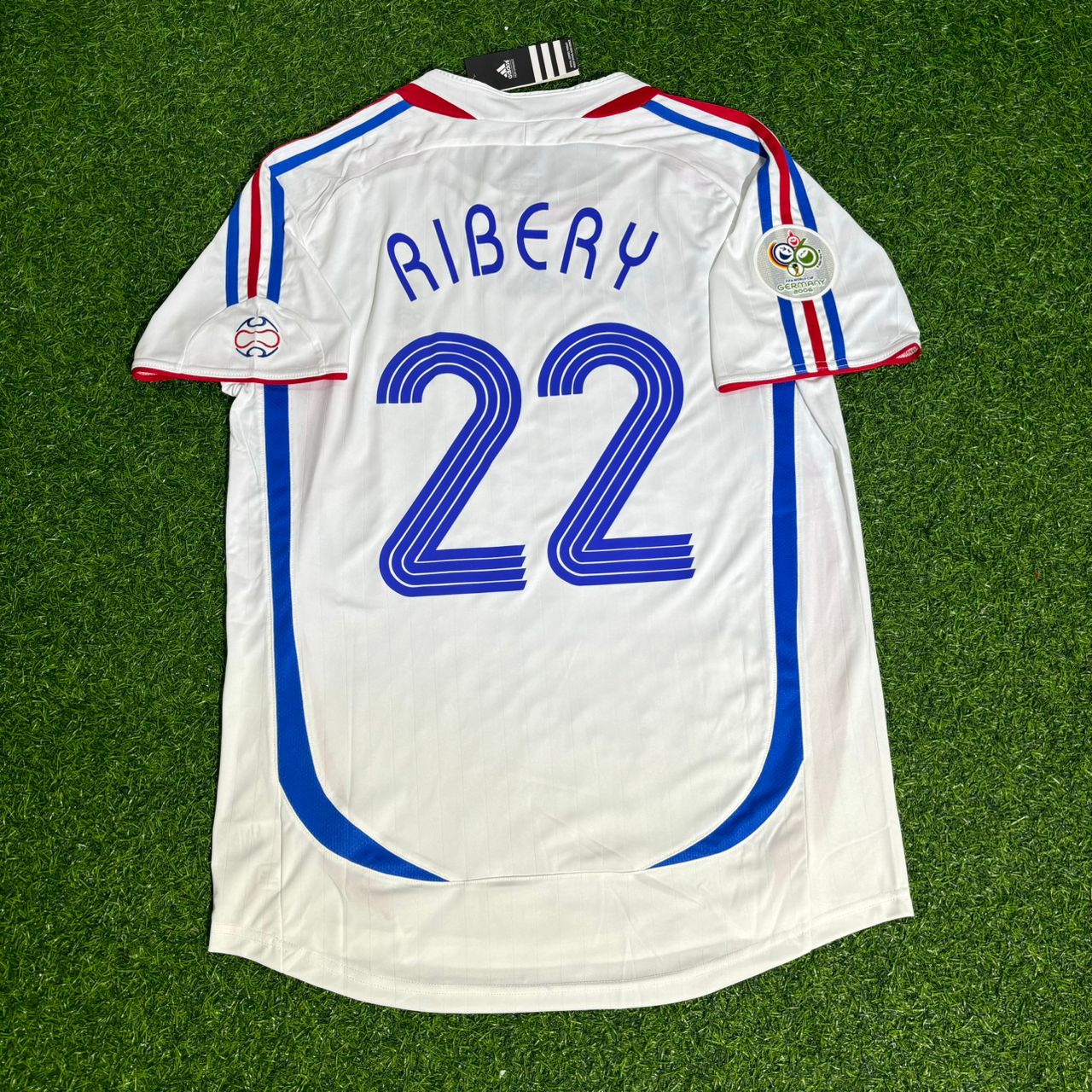Maillot rétro blanc Franck Ribéry pour la finale de la Coupe du monde 2006 de la France | Maillot
