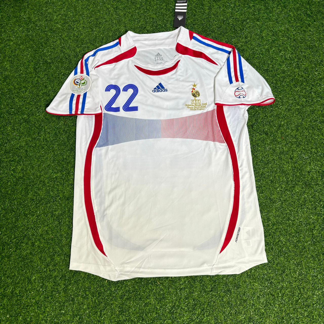 Maillot rétro blanc Franck Ribéry pour la finale de la Coupe du monde 2006 de la France | Maillot