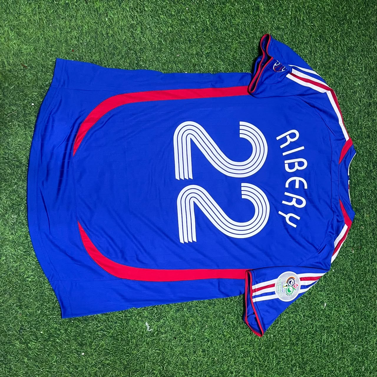 Franck Ribéry Frankreich WM 2006 Blaues Retro-Trikot – | Trikot | Maillot Fußballtrikot