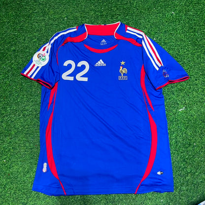 Franck Ribéry Frankreich WM 2006 Blaues Retro-Trikot – | Trikot | Maillot Fußballtrikot