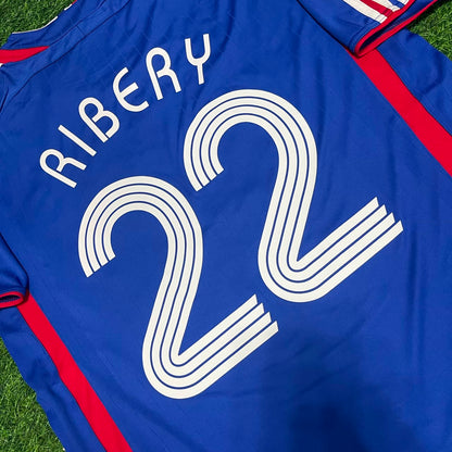 Franck Ribéry Frankreich WM 2006 Blaues Retro-Trikot – | Trikot | Maillot Fußballtrikot