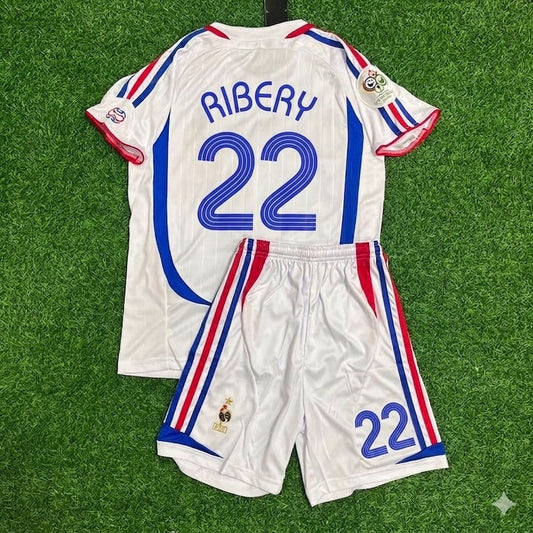 Franck Ribéry #22 France 2006 World Cup Retro Kids Kit – | KinderTrikot Maillot Enfant Soccer Shirt