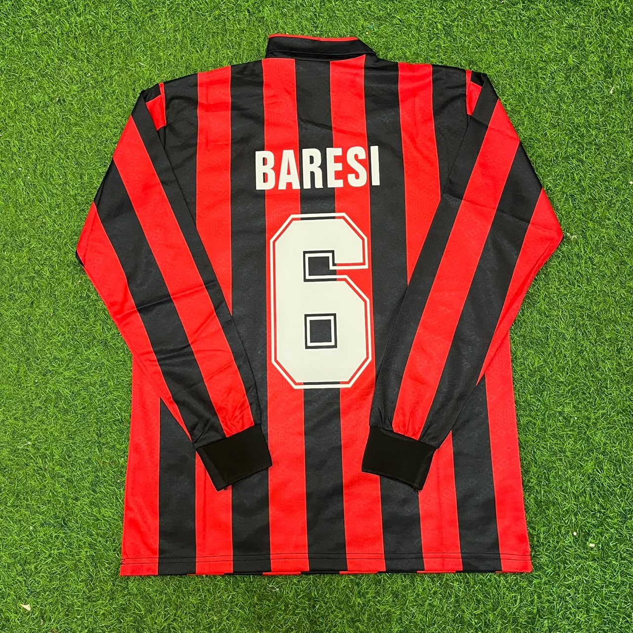 Franco Baresi #6 AC Milan 1989-1990 Retro Long Sleeve Football Jersey
