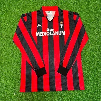 Franco Baresi #6 AC Milan 1989-1990 Retro Long Sleeve Football Jersey