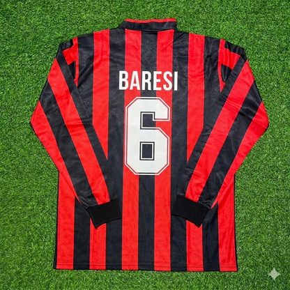 Franco Baresi #6 AC Milan 1989-1990 Retro Long Sleeve Football Jersey