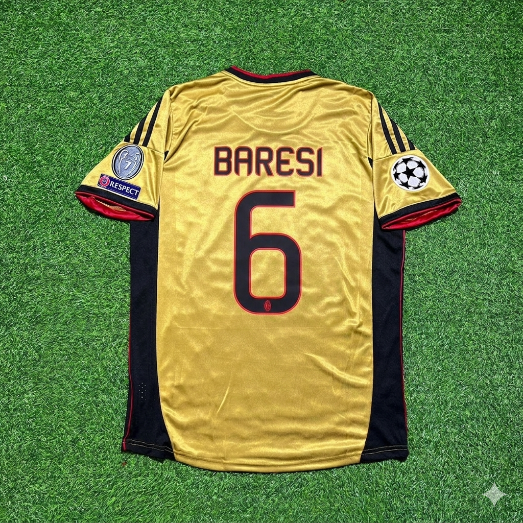 Franco Baresi #6 AC Milan Gold Retro Trikot Jersey