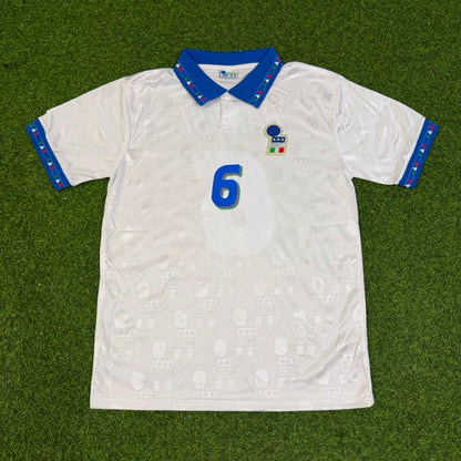 Maillot de football rétro blanc de Franco Baresi, Italie, Coupe du monde 1994