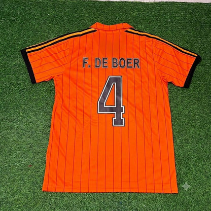 Frank de Boer Netherlands Retro Home Football Jersey Trikot Maillot