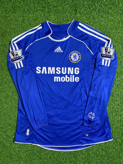 Frank Lampard #8 Chelsea 2006-2008 Long Sleeve EPL Patch Football Jersey
