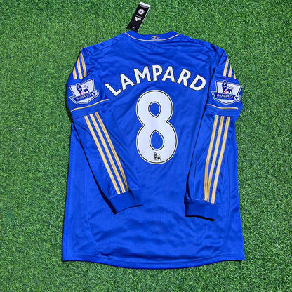 Frank Lampard Chelsea 2012-13 Premier League Patch Blue Retro Football Jersey