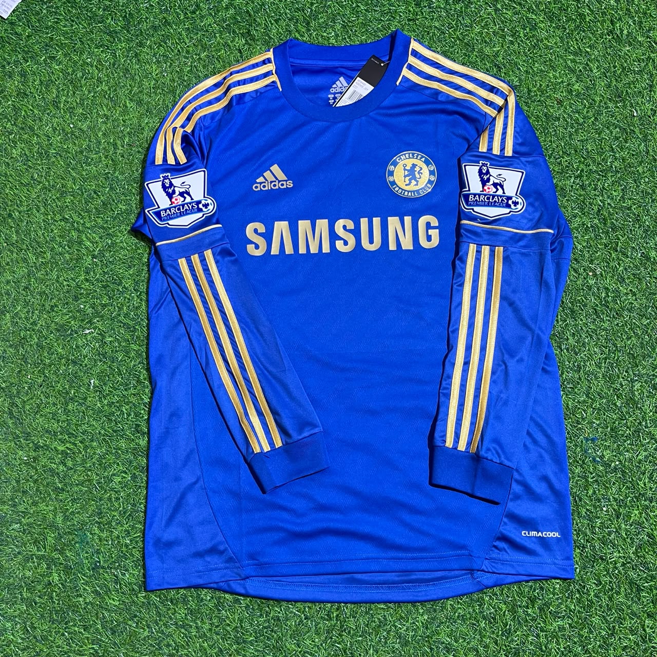 Frank Lampard Chelsea 2012-13 Premier League Patch Blue Retro Football Jersey