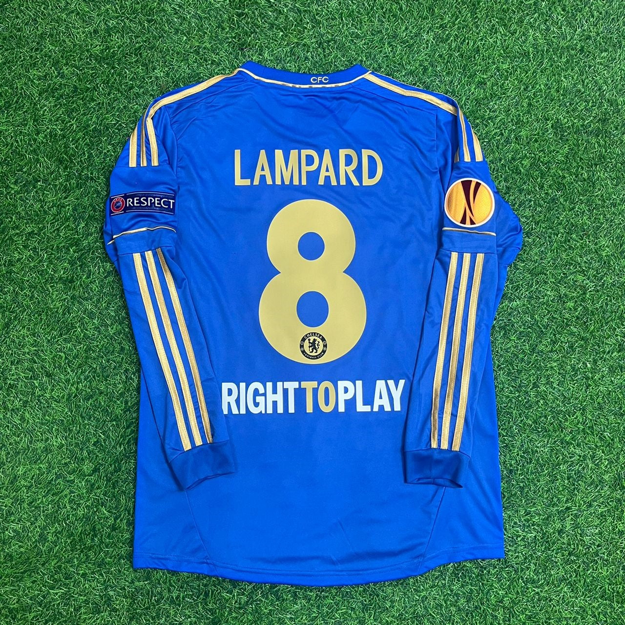 Frank Lampard Chelsea 2013 Europe League Final Amsterdam Blue Retro Football Jersey Soccer Shirt