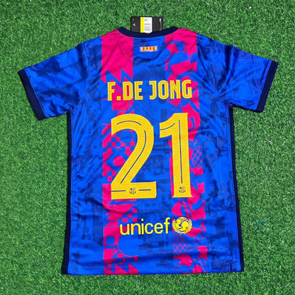 Frankie De Jong #21 Barcelona 2021-2022 Season Third Retro Jersey Trikot Soccer Shirt