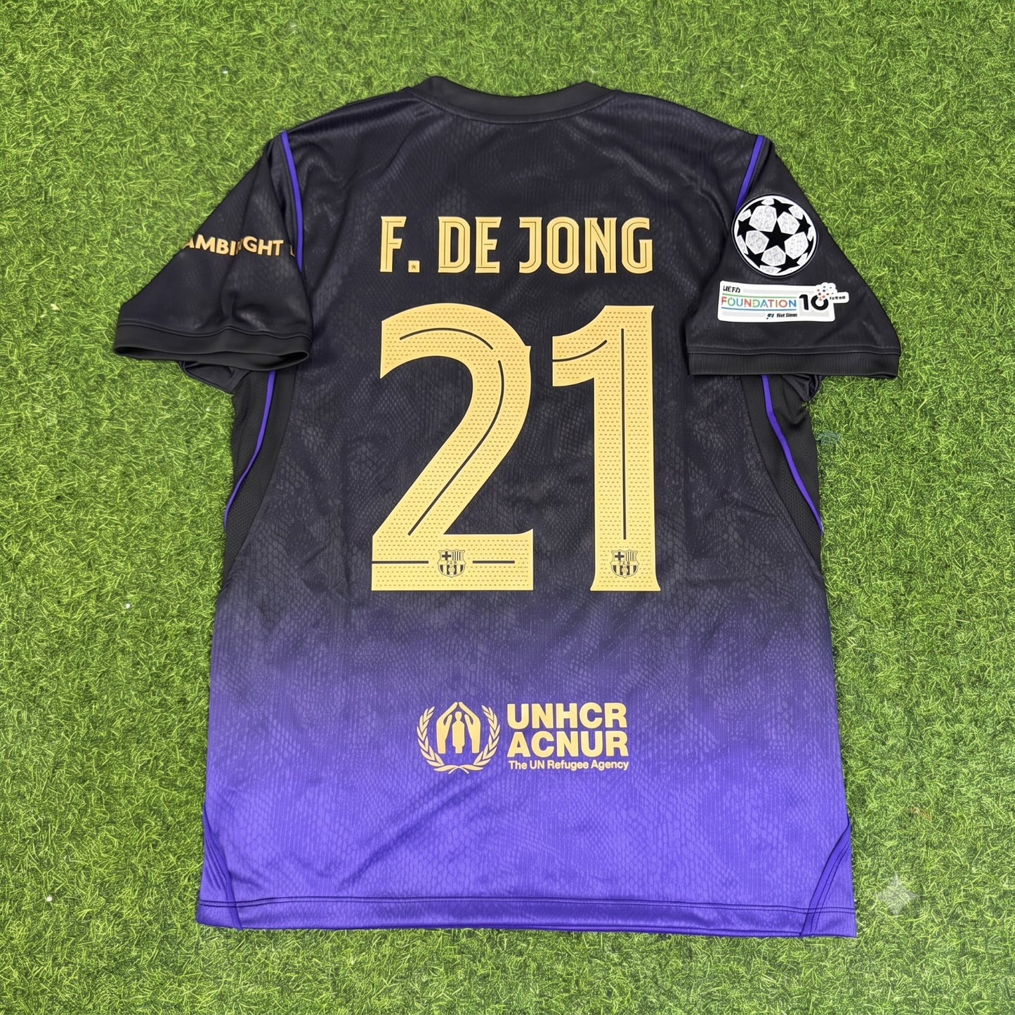 Frankie De Jong #21 Barcelona 2027 Champions League Patch New Season Away Jersey Trikot Maillot Soccer Shirt