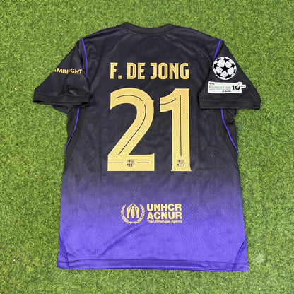 Frankie De Jong #21 Barcelona 2027 Champions League Patch New Season Away Jersey Trikot Maillot Soccer Shirt