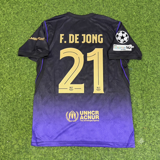 Frankie De Jong #21 Barcelona 2027 Champions League Patch New Season Away Jersey Trikot Maillot Soccer Shirt