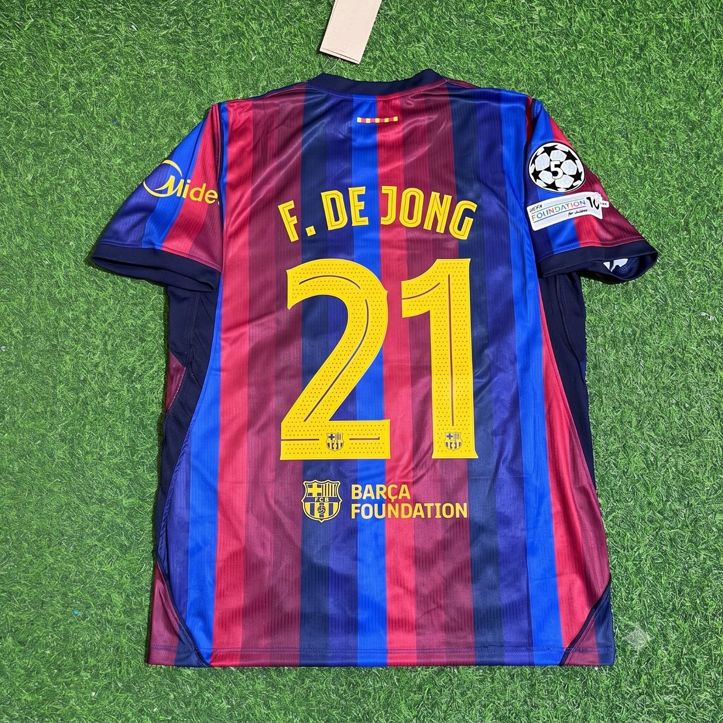 Frankie De Jong #21 Barcelona 2027 New Season Champions League Patch Home Jersey Trikot Maillot Soccer Shirt