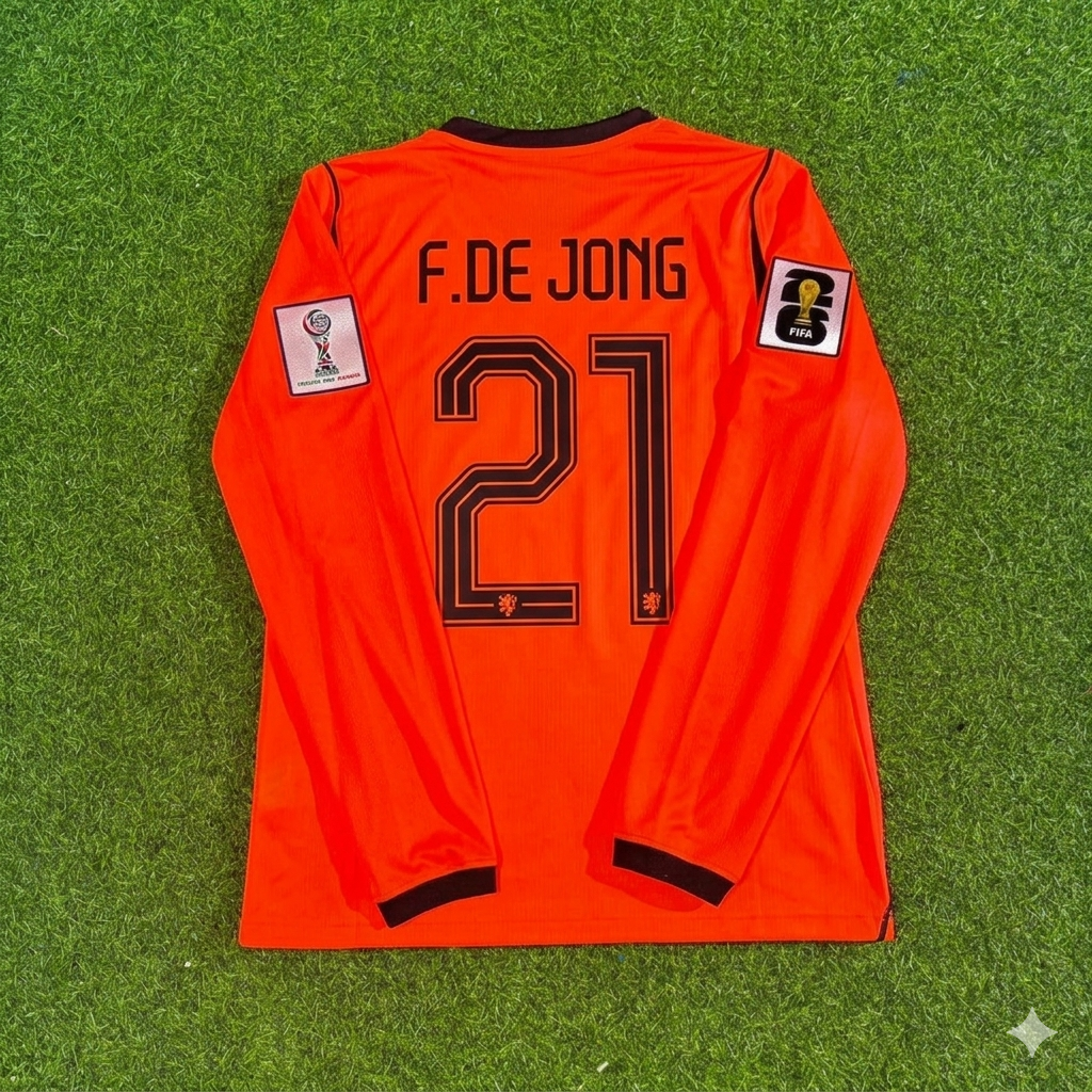 Frankie De Jong #21 Netherlands 2026 World Cup Home Long Sleeve Football Jersey