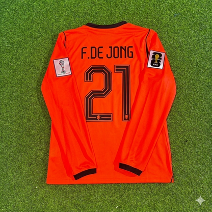 Frankie De Jong #21 Netherlands 2026 World Cup Home Long Sleeve Football Jersey